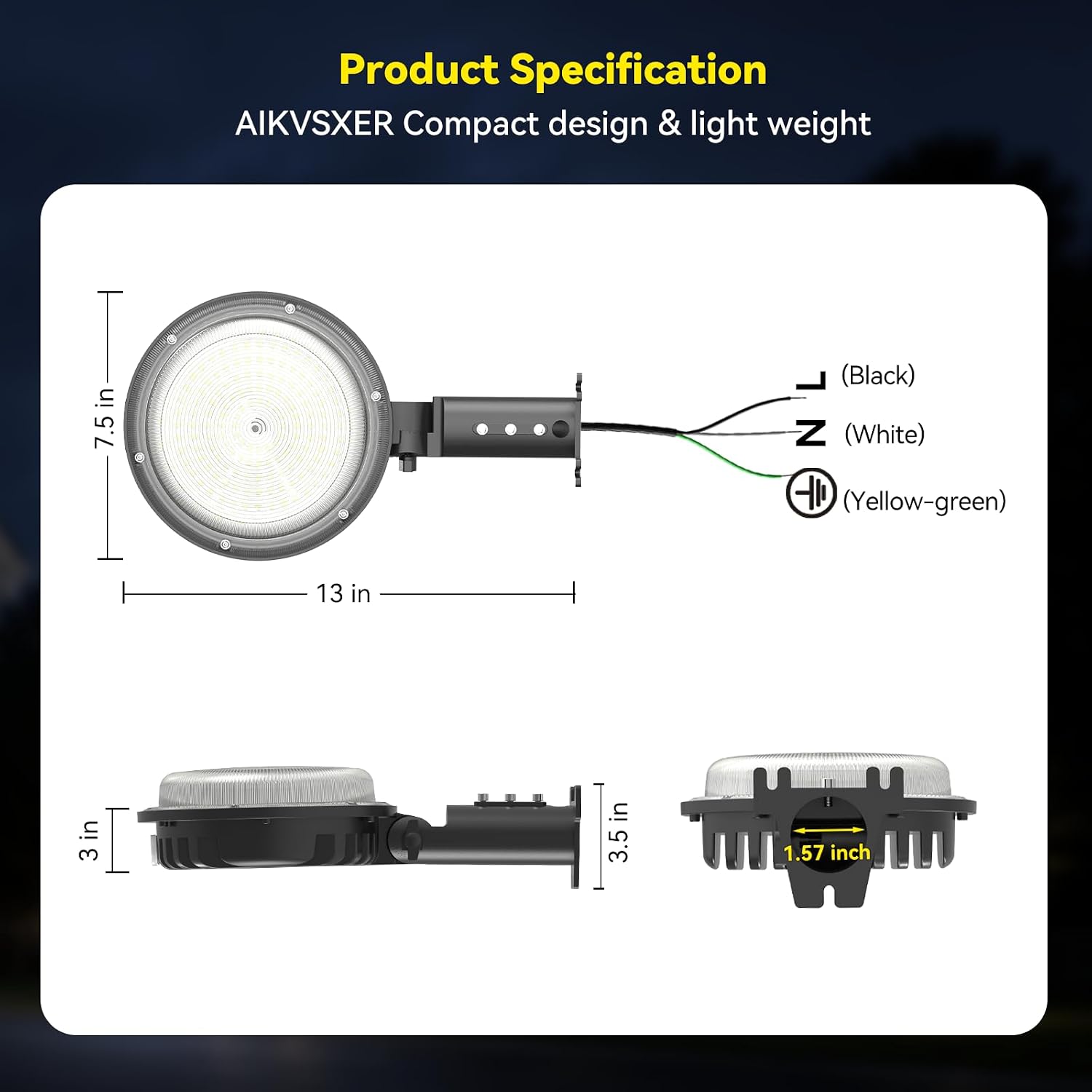 AIKVSXER 150W LED Barn Light,22500LM Yard Area Lights Dusk to Dawn Outdoor Lighting with Photocell 6500K Adjustable Angle Daylight IP66 Waterproof Street Lights for Security Farmhouse Garage-6 Pack