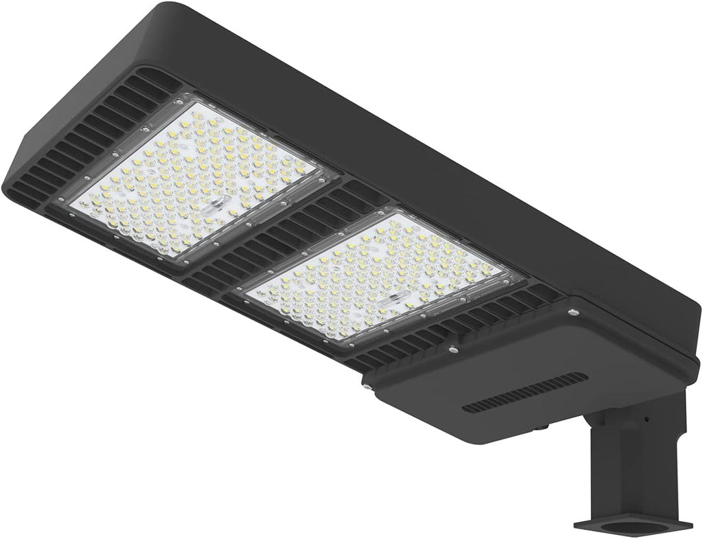 LED Parking Lot Light for Round Pole in Street 26000lm AC100-277V Shoebox Lighting for Path Garden and Outdoor Places IP65 Waterproof (200W)