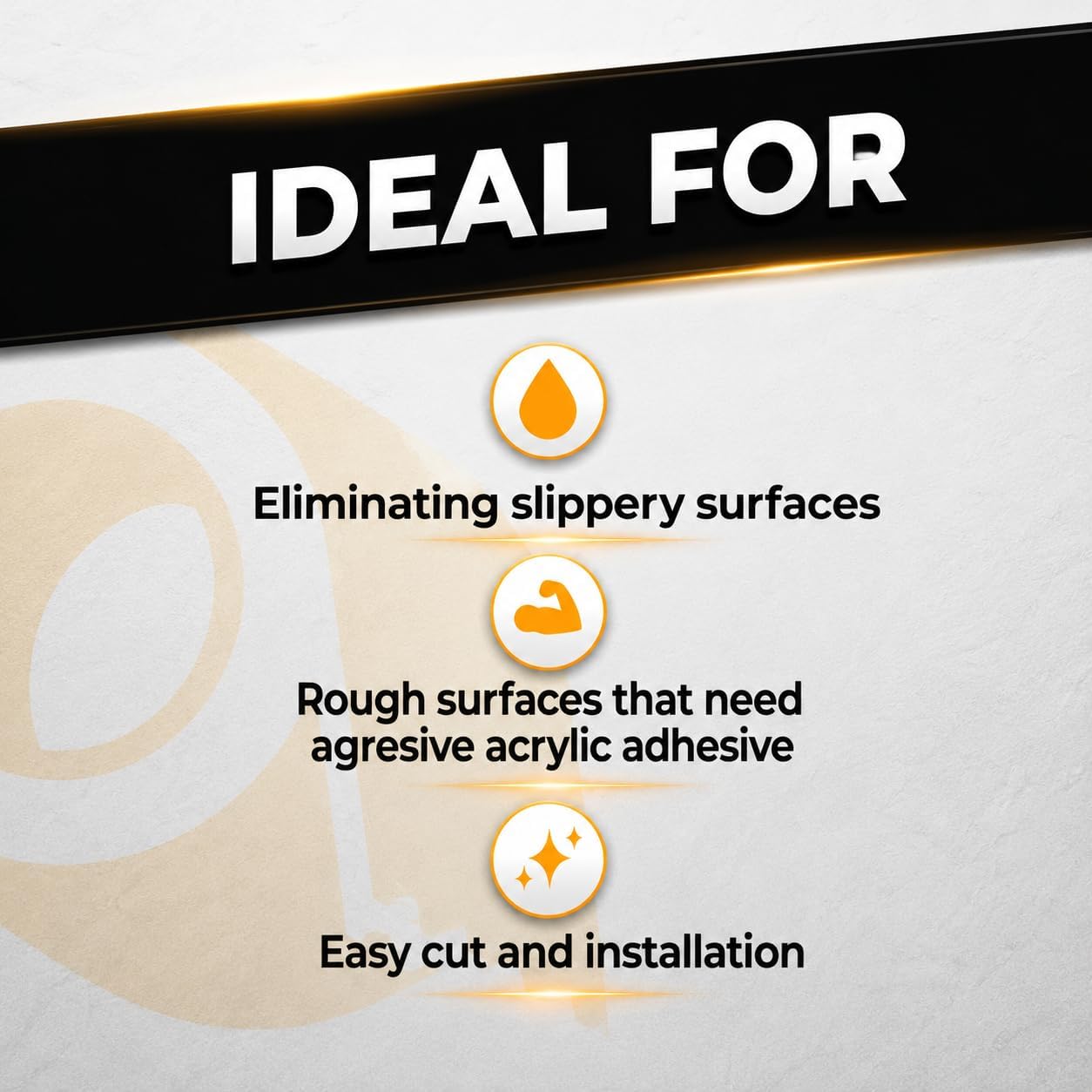 WOD Heavy Duty Anti Slip Tape, Fluorescent Orange - 6 inch x 60 ft. Non Skid Treads Weather Proof Indoor/Outdoor Traction Tape for No Slip Stairs ASTC32