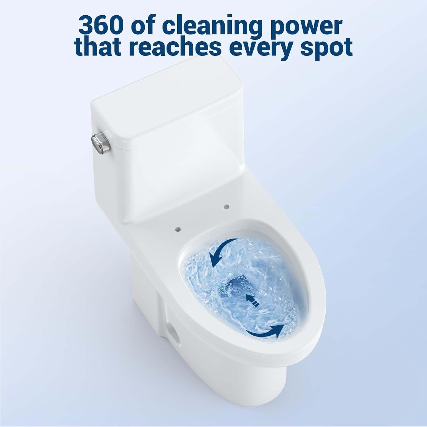 One Piece Toilet, Elongated Ceramic Toilet with Side Push Button 4.8L Flush & Soft Close V-Cover, White