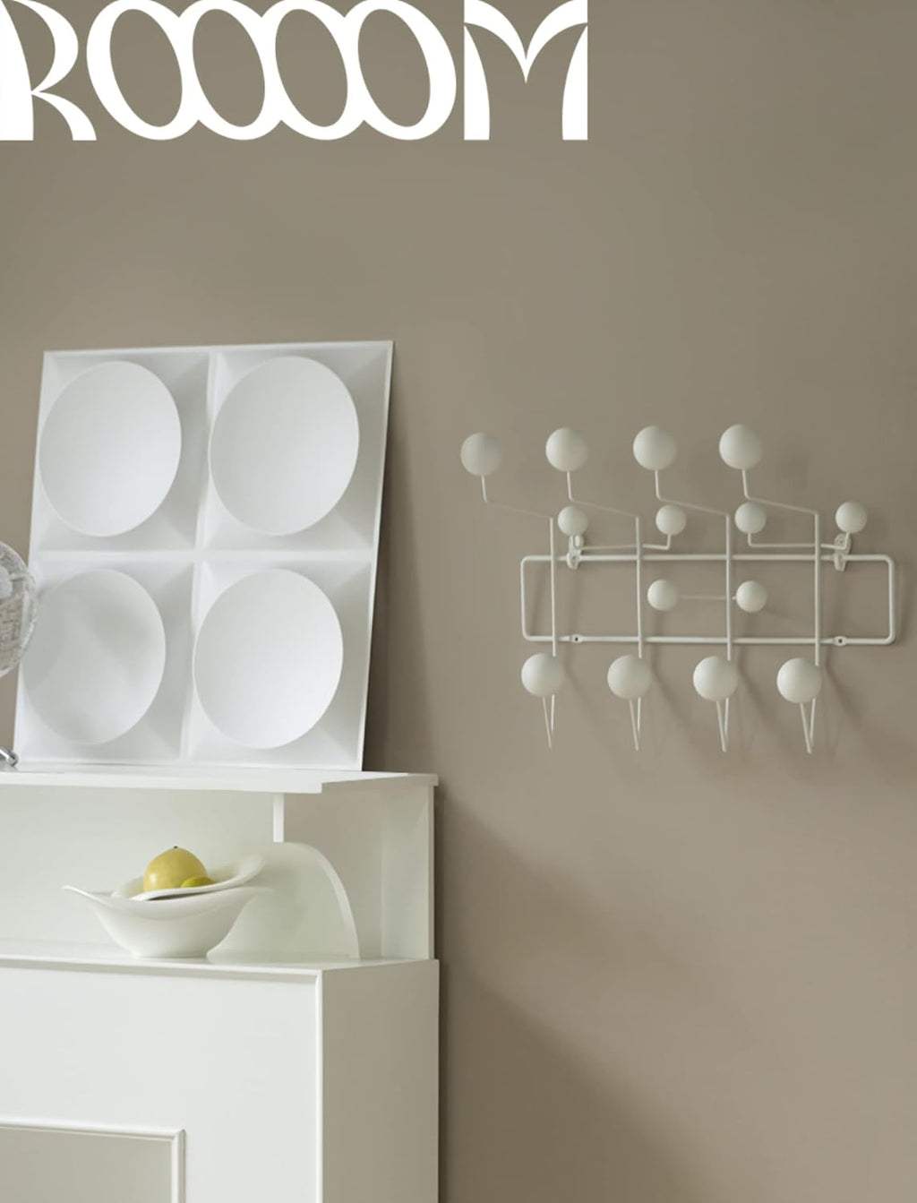 SHISEDECO Classic Hang it All Coat Rack, Mid Century Modern Wall Mounted Hooks with Painted Solid Wooden Balls, Decorative Creative Fashion Wood Hanger for Home, Bedroom (White)