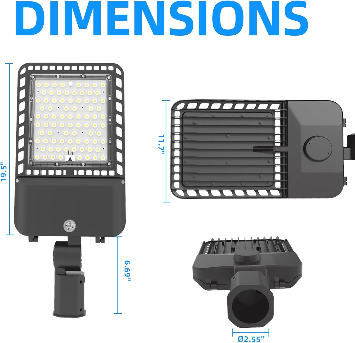300W LED Parking Lot Light, 39000LM Led Parking Lot Lights Outdoor with Photocell Slip Fitter, 5000K Commercial Shoebox Pole Lighting 7 Years Lifespan for Street Yard Roadway Garage-ETL Listed(3 PACK)