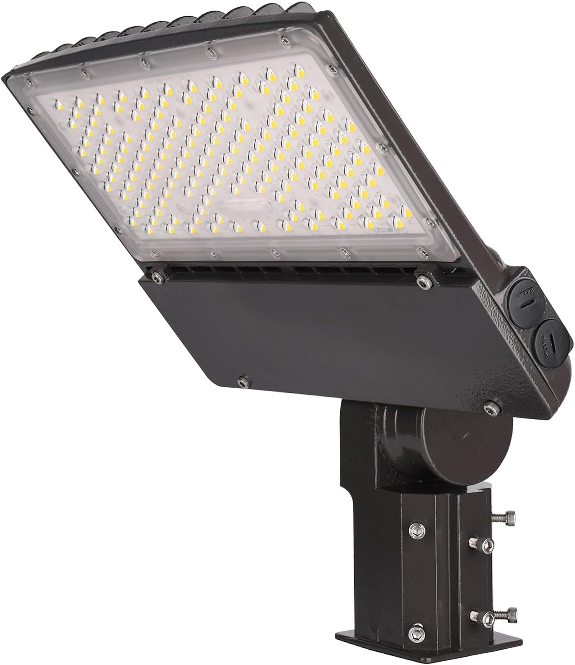 100W 120W 150W Power Switchable LED Parking Lot Light 3000K 4000K 5000K CCT Selectable Outdoor Commercial Street Area Lighting Fixtures Type 3 Bronze 100-277V (AM Slip Fitter Bracket)
