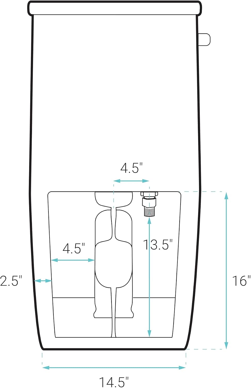 St. Tropez One Piece Elongated Toilet Side Flush 1.28 gpf with Black Hardware