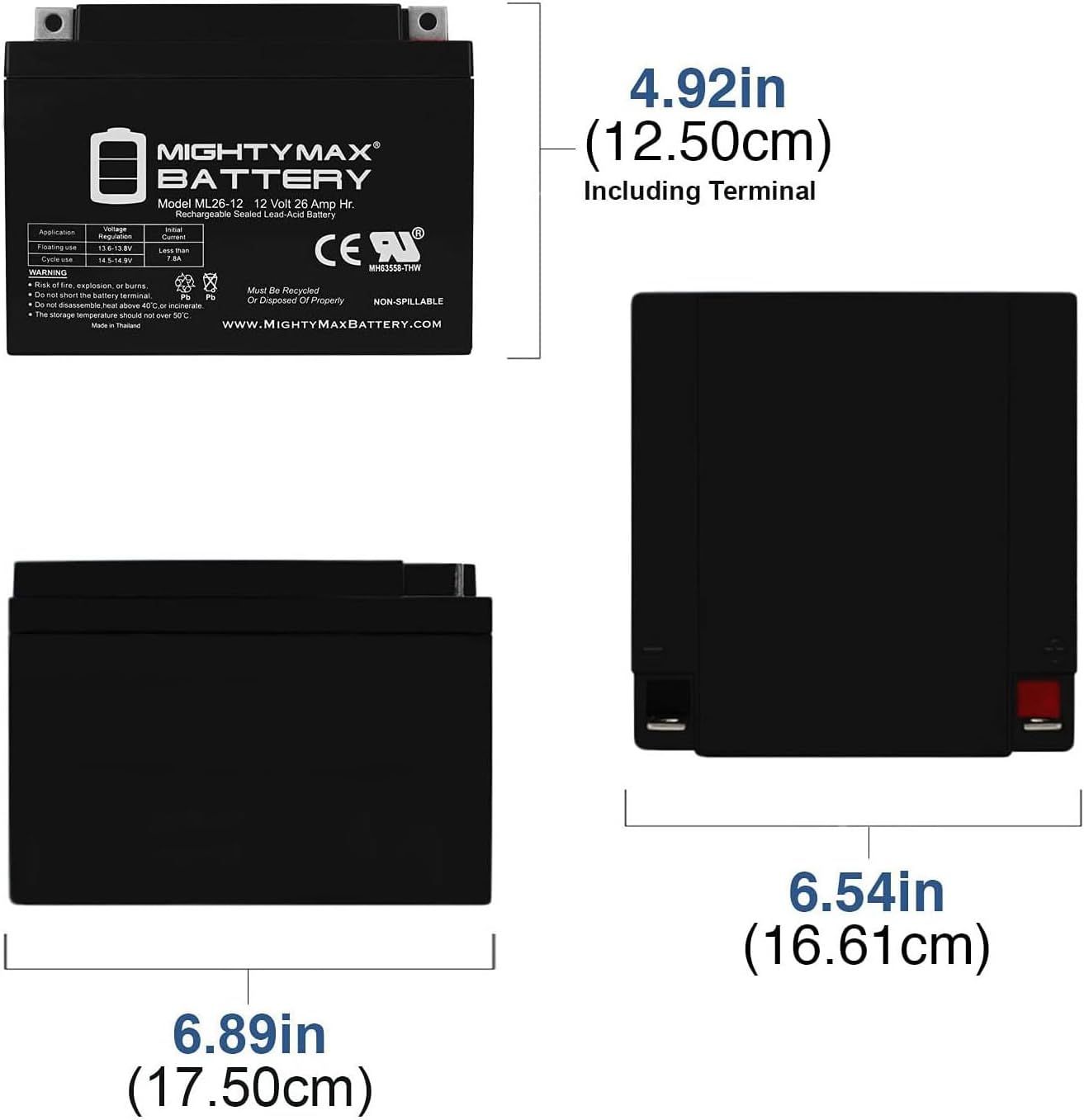 Mighty Max Battery 12V 26AH Replacement Battery for Tzora Titan Scooter - 2 Pack