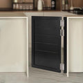 Swinging Door Cafe Doors,Solid Wood Swing Door Interior Saloon Half Partition Doors with 3 Hinges for House Kitchen Shop Entrance Pub Porch(23.6x35.4in-Black)