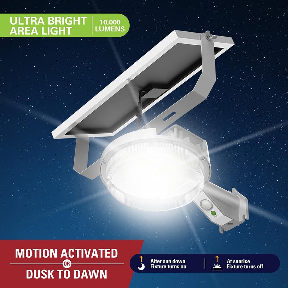 HALO Solar Powered High Brightness 10000 Lumens Motion Activated Outdoor LED Security Area Light