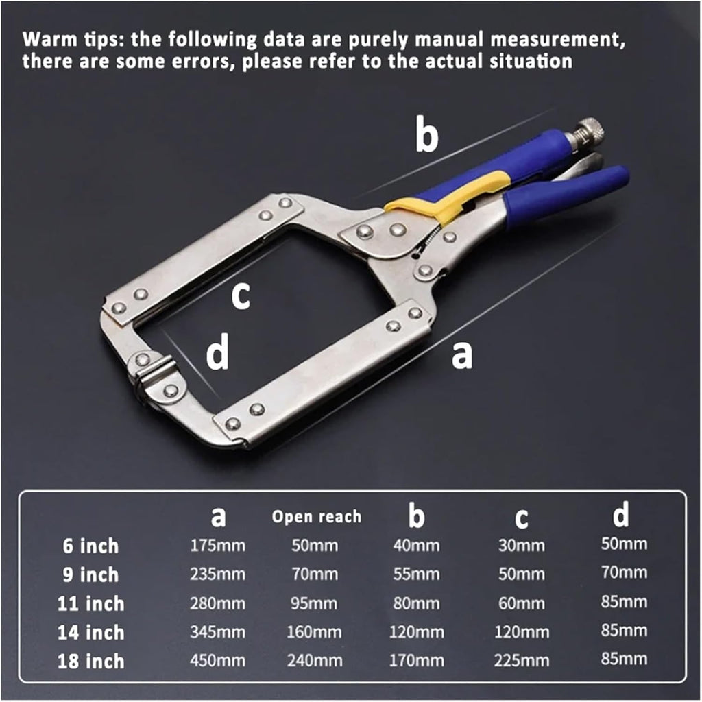 6''/9''/11''/14''/18 ''Adjustable C-Clamp Welding Pliers Locking Pliers Vice Grip Quick Weld Holders Hand Welding Fixing Tool(6inch 9inch 11inch)