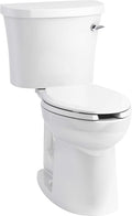 KOHLER Kingston™ Comfort Height® two-piece Elongated 1.28 gpf Toilet with Right-hand Trip lever
