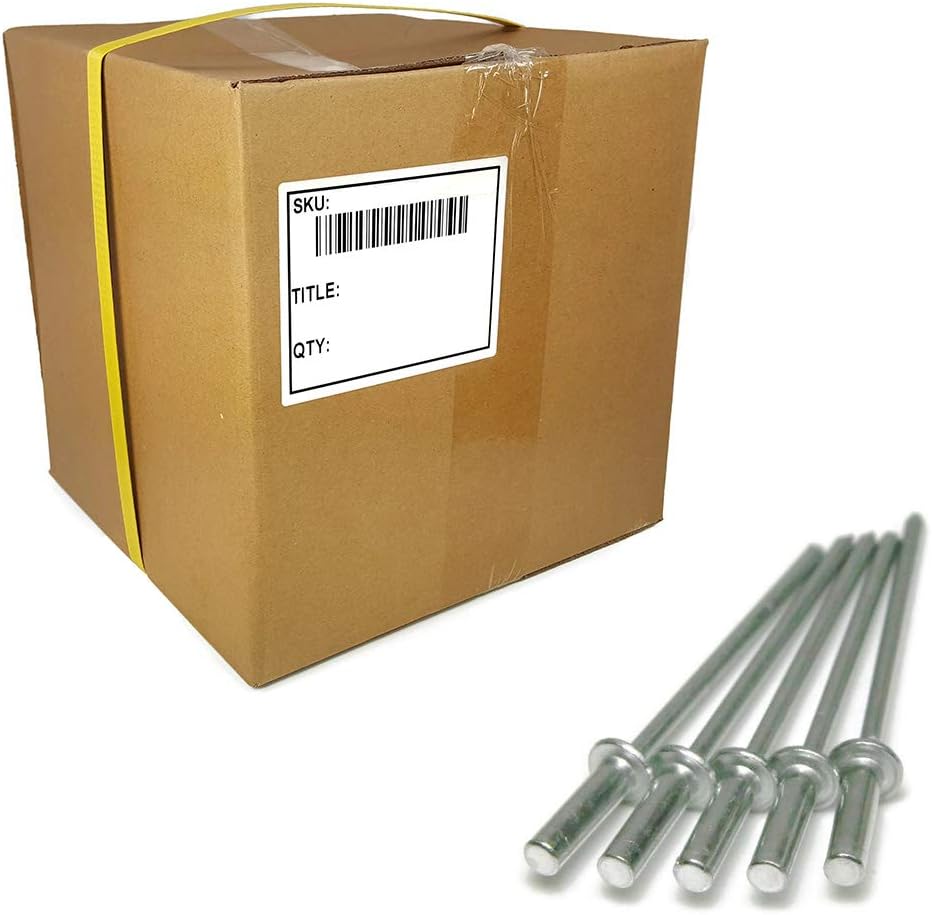 Aluminum Pop Rivets Closed End/Sealed 1/8' #4-10,000 Piece Bulk Box (#4-4 (1/8' x 1/4' Grip) - 10,000 Piece Bulk Box)