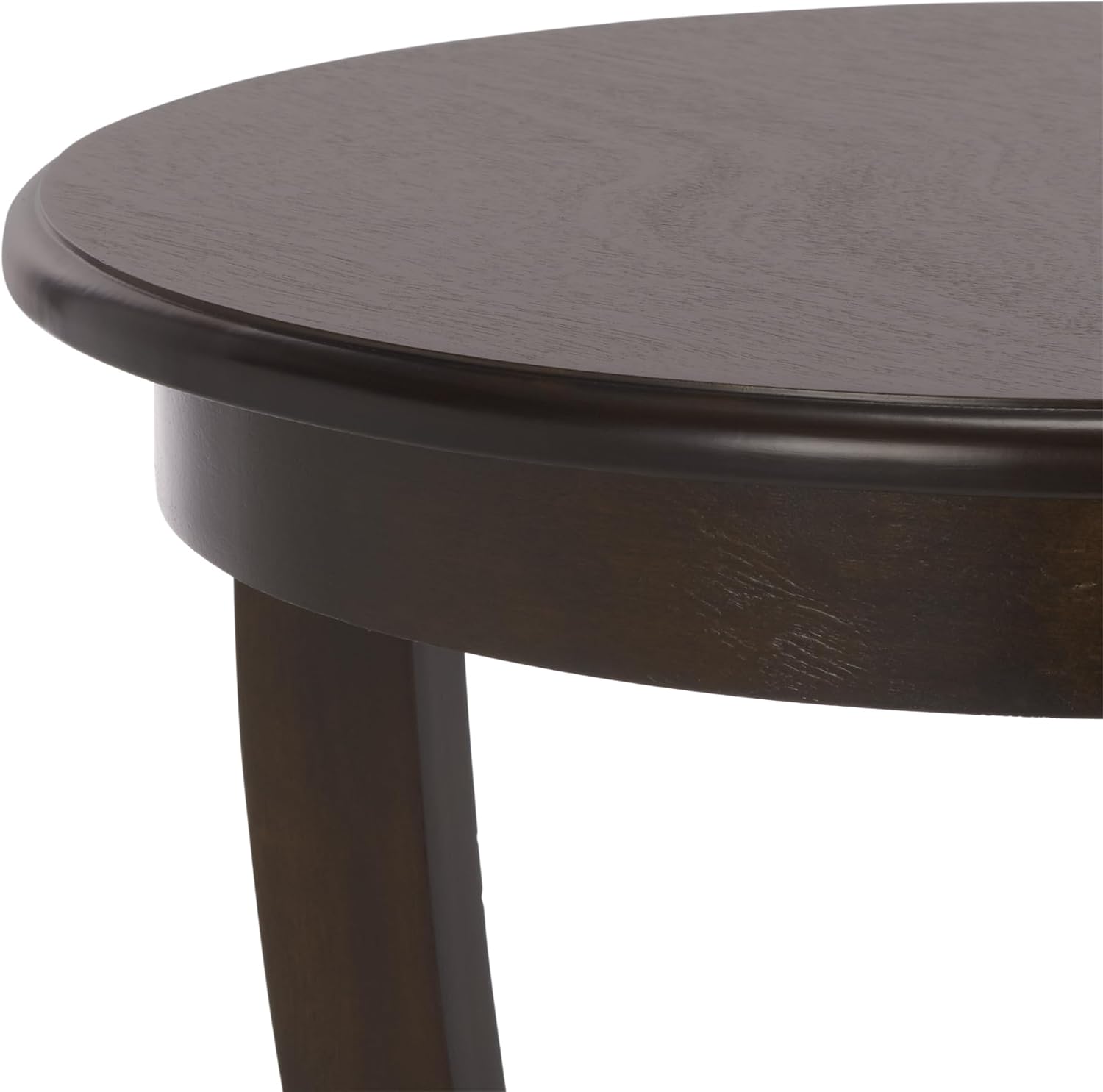 SAFAVIEH Furniture - Mary Pedestal Table - Dark Chocolate - Solid Wood - Farmhouse Pedestal Design - Ideal for Living Room, Entryway, Home Office, 18.1' W x 18.1' D x 26' H (AMH5711F)
