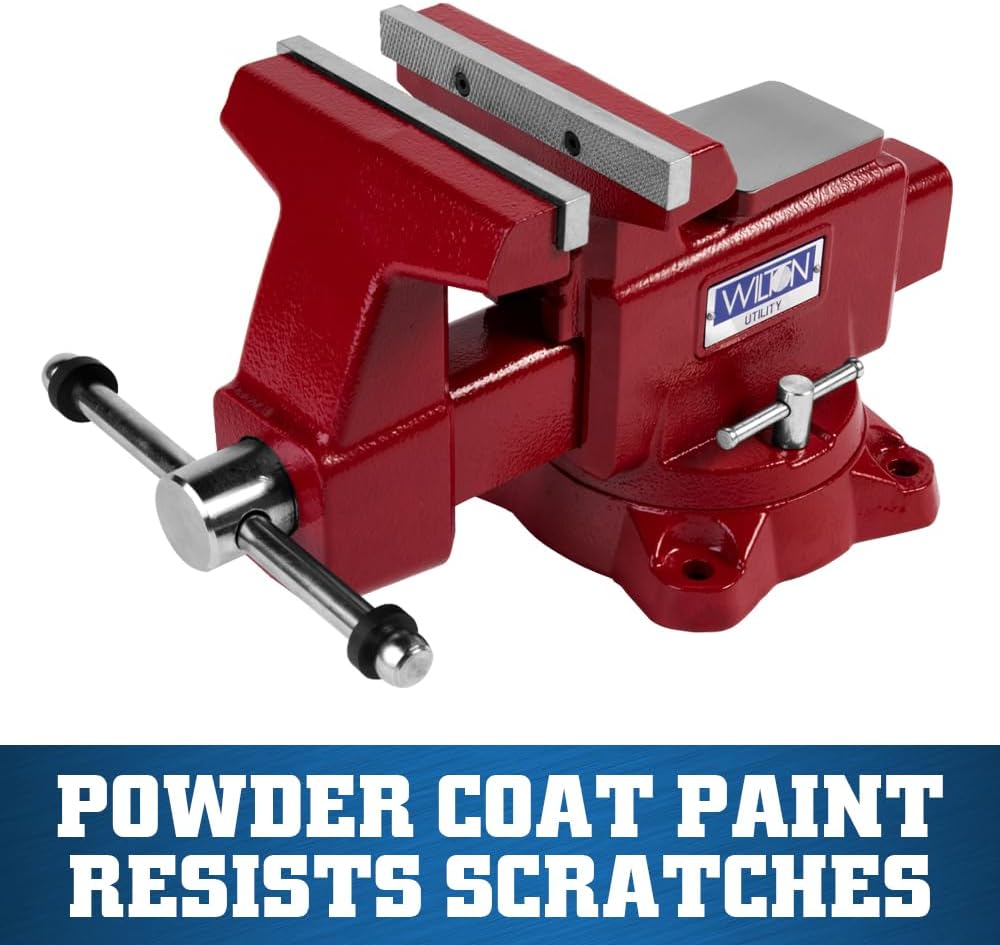 Wilton Utility Bench Vise, 6-1/2' Jaw Width, 6' Jaw Opening, 4' Throat (Model 676U)