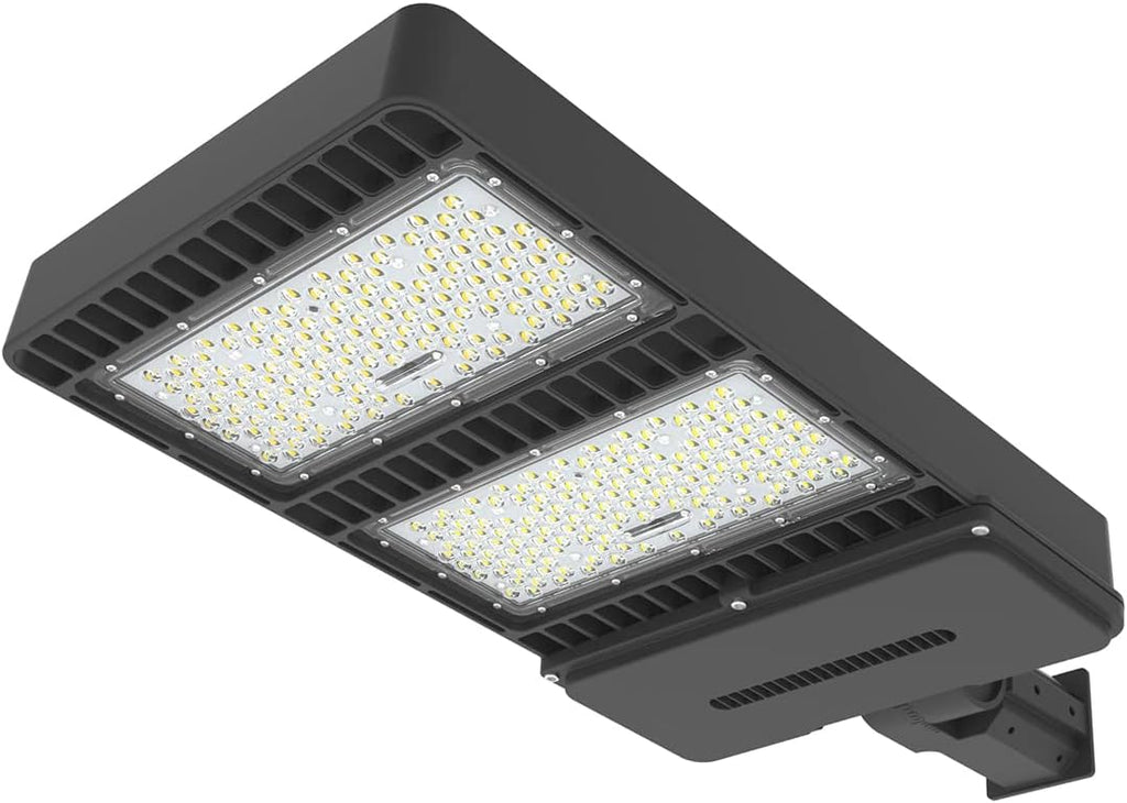 LED Parking Lot Light for Round Pole in Street 26000lm AC100-277V Shoebox Lighting for Path Garden and Outdoor Places IP65 Waterproof (200W)
