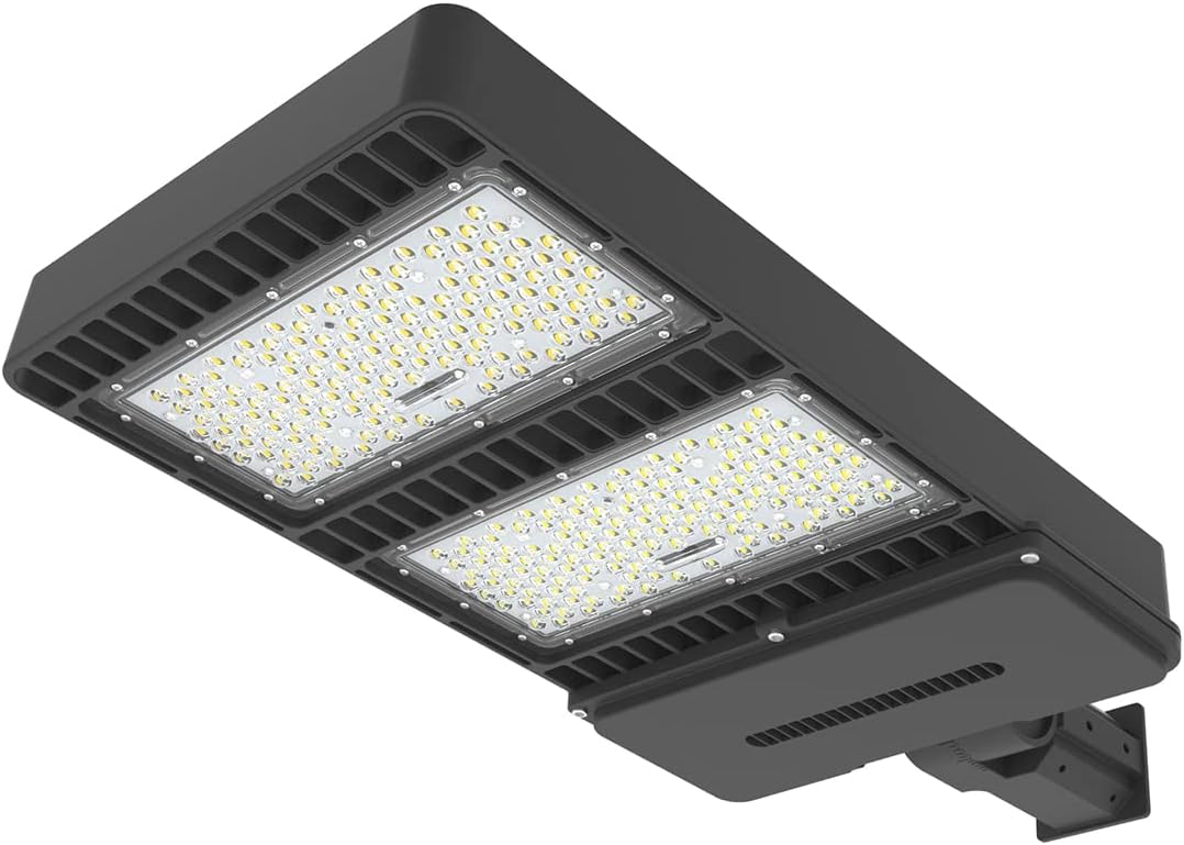 LED Parking Lot Light for Round Pole in Street 26000lm AC100-277V Shoebox Lighting for Path Garden and Outdoor Places IP65 Waterproof (200W)