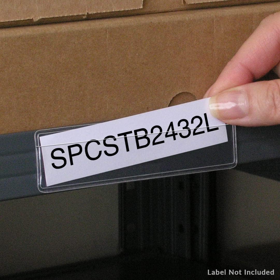 StoreSMART - Peel & Stick 1' x 4' Shelf Tag/Label Holders - 200-Pack - Open Long Side - SPCSTB2432L-200