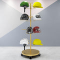 Hat Rack Helmet Stand Adjustable Swivel Hat Organizer Rack - Mobile Metal Hat Display Stand for Motorcycle Helmet, Commercial Floor Standing, Modern Baseball Cap and Fedora Hat Rack, Hard Hat Storage