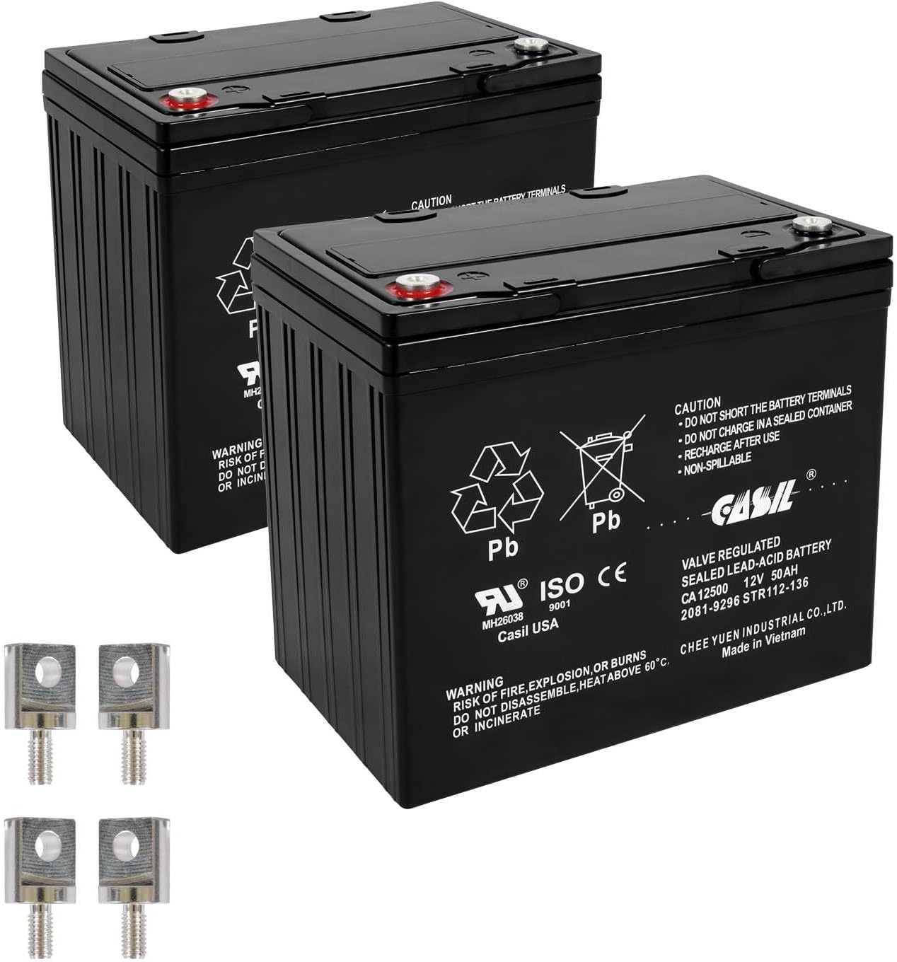 12V 50Ah SLA Battery – Group 22NF Deep Cycle – Compatible with Quantum Q6000, Jazzy 600 ES, Pride Maxima, and More – 2-Pack