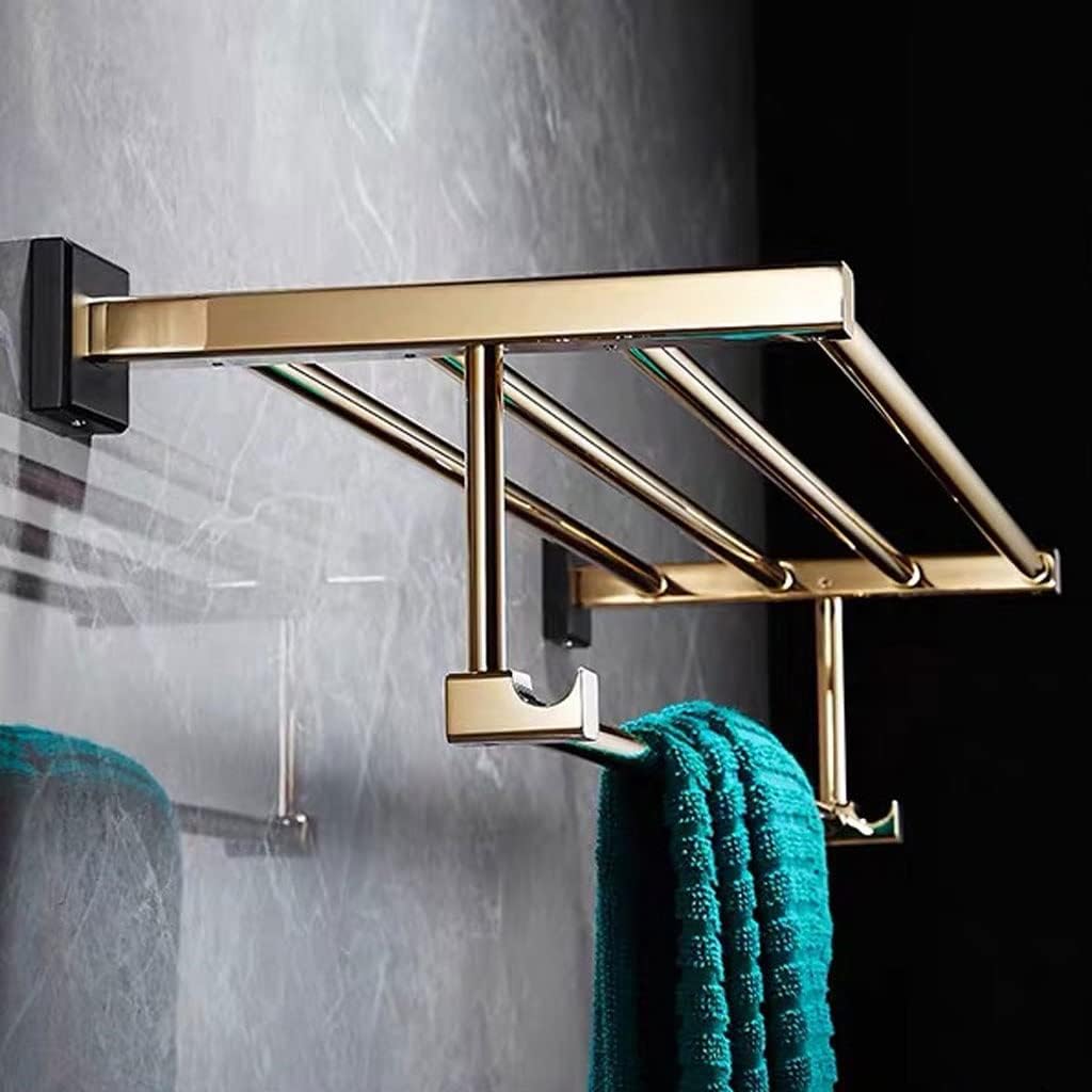 Brass Towel Rack Shelf Bathroom Bathroom Hardware Hanging Bathroom Towel Rack Black Gold Towel Bar Strong Bearing Capacity