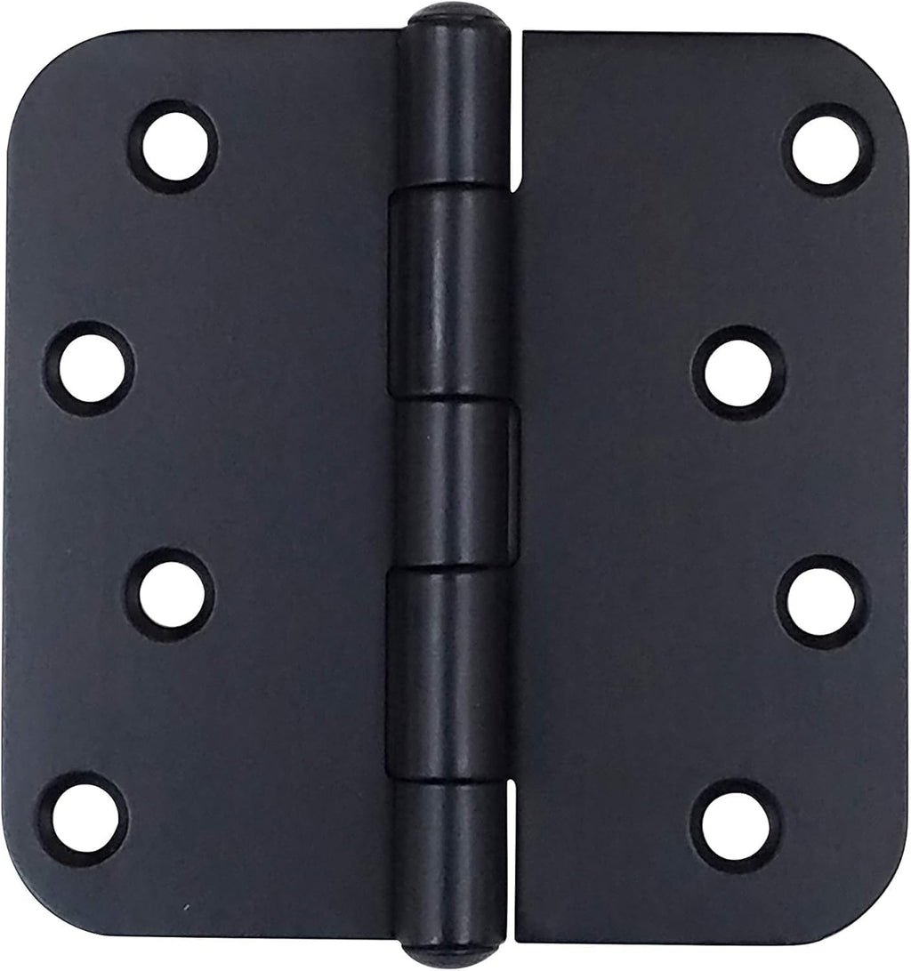 Hinge Outlet Black Stainless Steel Door Hinges - 4 Inch with 5/8 inch Radius, Non-Removable Pin, Rust Resistant - Black - 6 Pack for 2 or 3 Doors