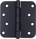 Hinge Outlet Black Stainless Steel Door Hinges - 4 Inch with 5/8 inch Radius, Non-Removable Pin, Rust Resistant - Black - 6 Pack for 2 or 3 Doors