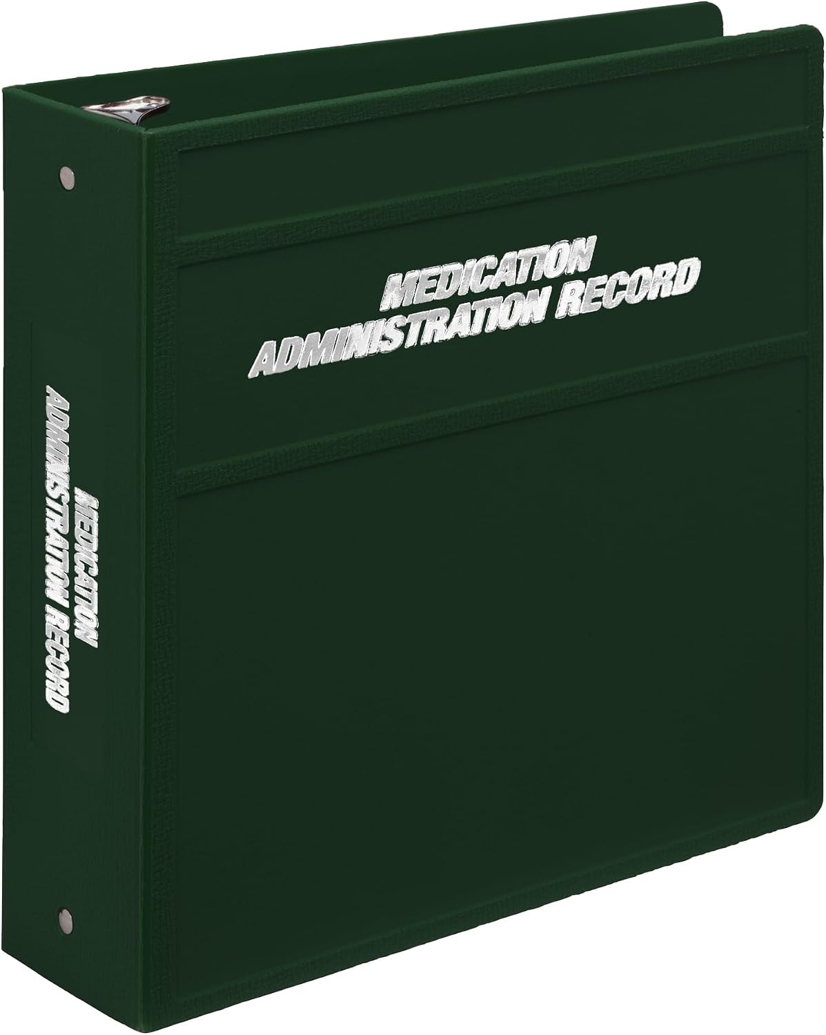 Carstens 3-Inch Heavy Duty Round Ring Binder for Medication Administration Records – Side Opening Forest Green, Case of 14, Durable Plastic, No Pockets Holds 400 Letter Sheets, Made in USA (1812-3RCS)