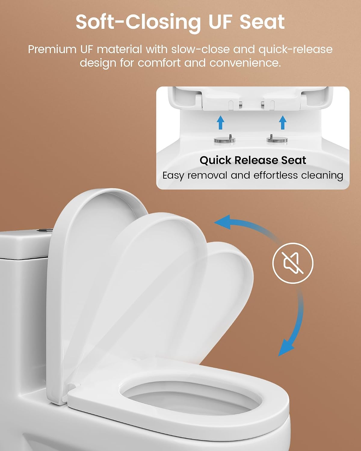 Compact One Piece Toilet Matte Black, Space-Saving Powerful Dual Flush Round Small Toilet for Bathrooms, Average 1.28 GPF, Skirted Design Upgraded UF Quiet & Soft Close Seat (12' Rough-in Toilet)