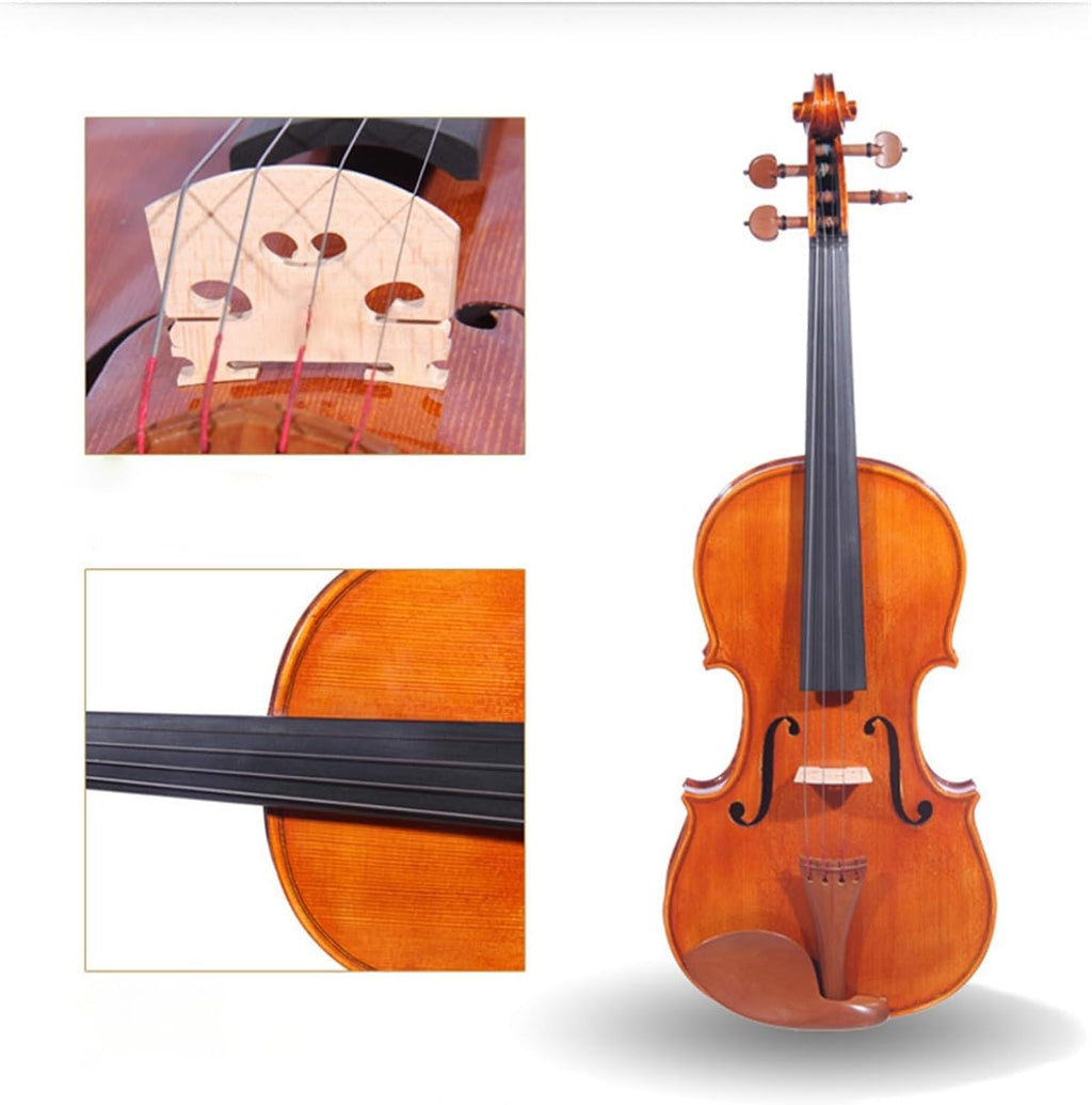 Violin Playing Violin Adult Beginner Musical Instrument Handmade Solid Wood Professional Full Size(1/4)