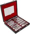 SWAN Harmonica Set 12 Keys 10 Hole 20 Tones Harmonica Blues Mini Harmonica for Adult, Professional Player,Beginner,Students with Case Bag (Silver 12 key A B C D E F G Ab Bb Db Eb Gb)