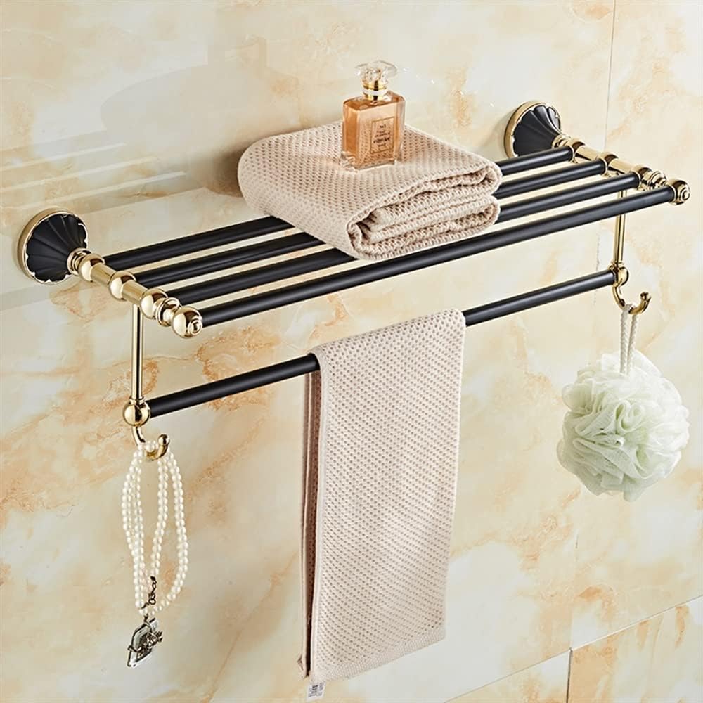 LSLYTQ Gold and Black Bathroom Accessories, Towel Bar,Towel Holder, Towel Rack, Bathroom Hardware