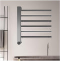 Towel Warmer Black,Wall Mounted S for Bathroom,Stainless Steel Heated Towel Rack, Drying with Intelligent Touch Screen Timer-White(Gray)
