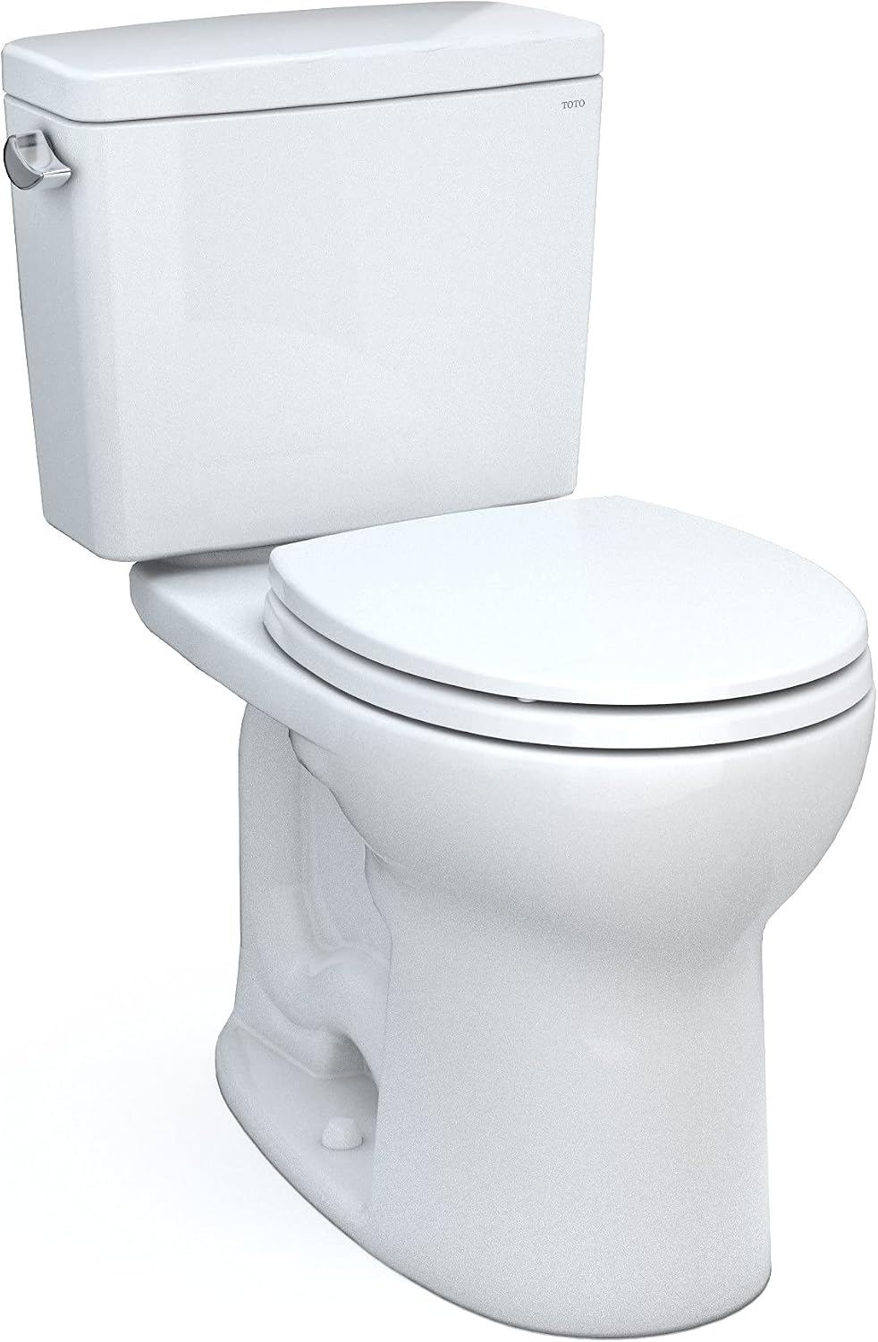 TOTO Drake Two-Piece Round 1.28 GPF Universal Height TORNADO FLUSH Toilet with CEFIONTECT, Cotton White - CST775CEFG#01