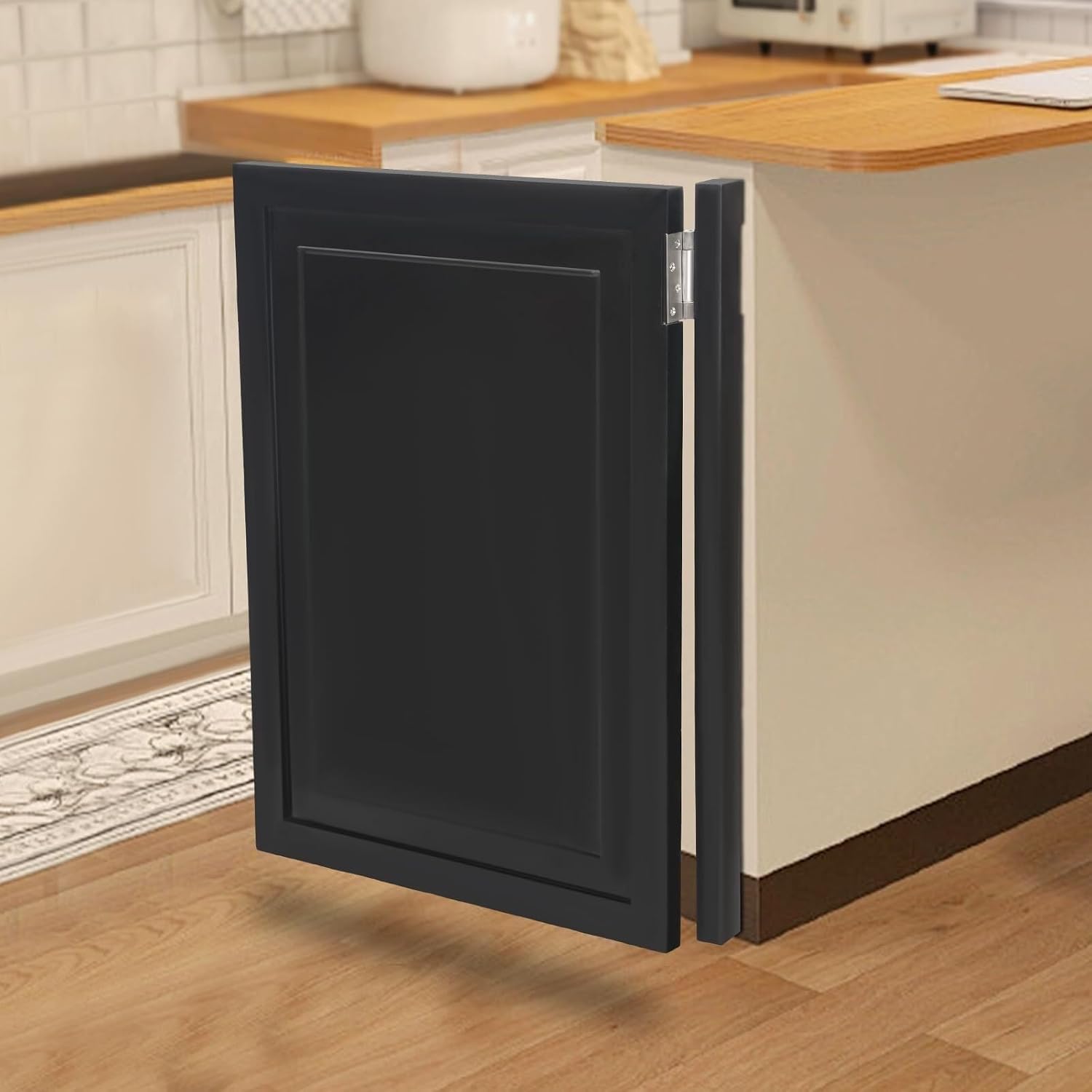Cafe Swinging Doors,Wood Interior Saloon Half Partition Swing Door with 3 Hinges for House Kitchen Shop Entrance Pub Porch(27.6x35.4in-Black)