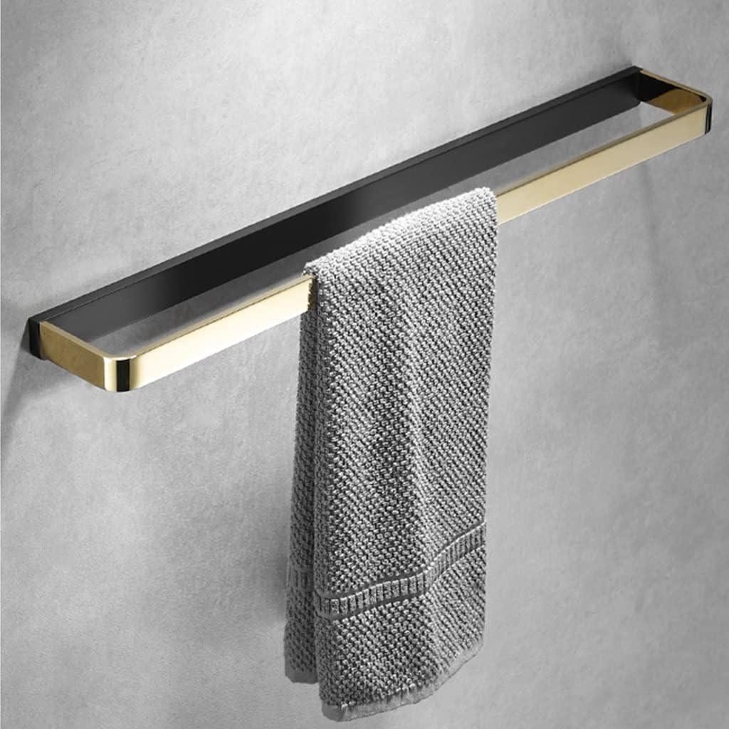 Towel Rail for Bathroom,Light All Copper Solid Hand Towel Holder,Bathroom Rail,Wall-Mounted Towel Bar/Single Rod Black Gold 60Cm,Single Rod Black Gold 60cm-a