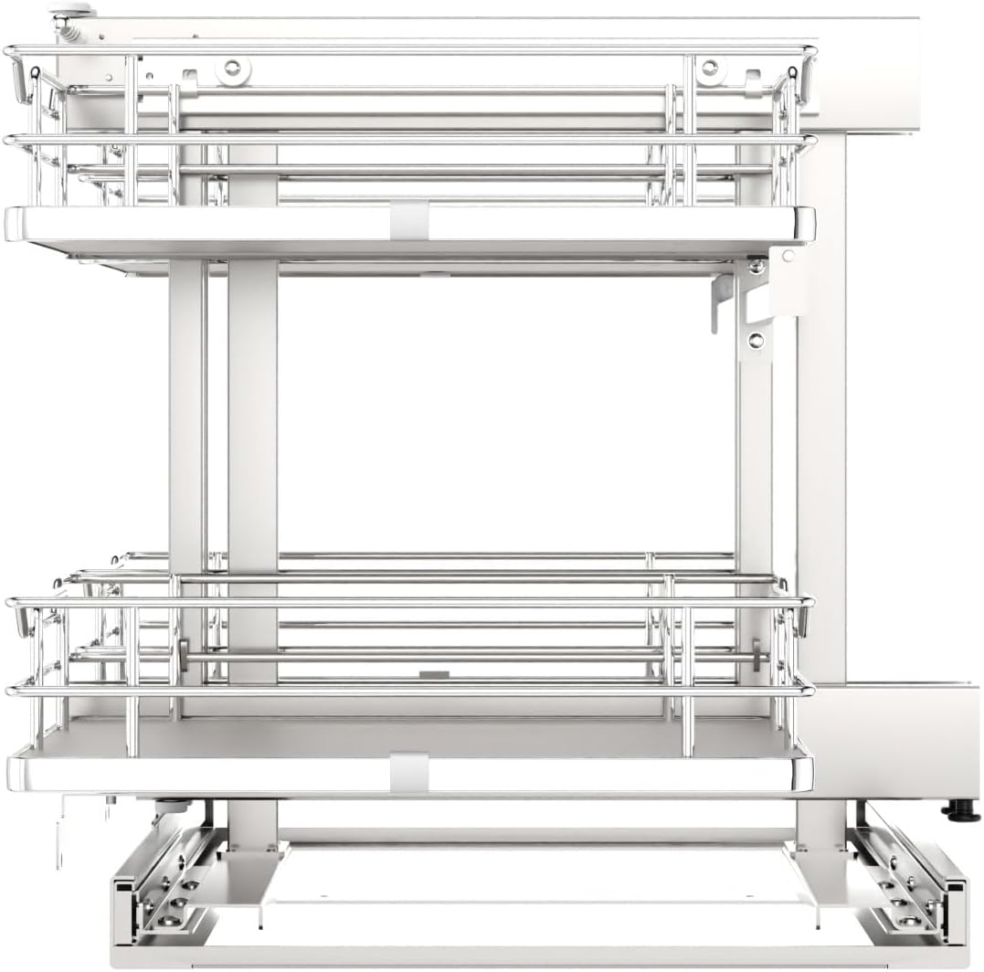 Rev-A-Shelf Gray Two-Tier Elite Optimizer w/Soft-Close for 15' Blind Corner Cabinet Openings
