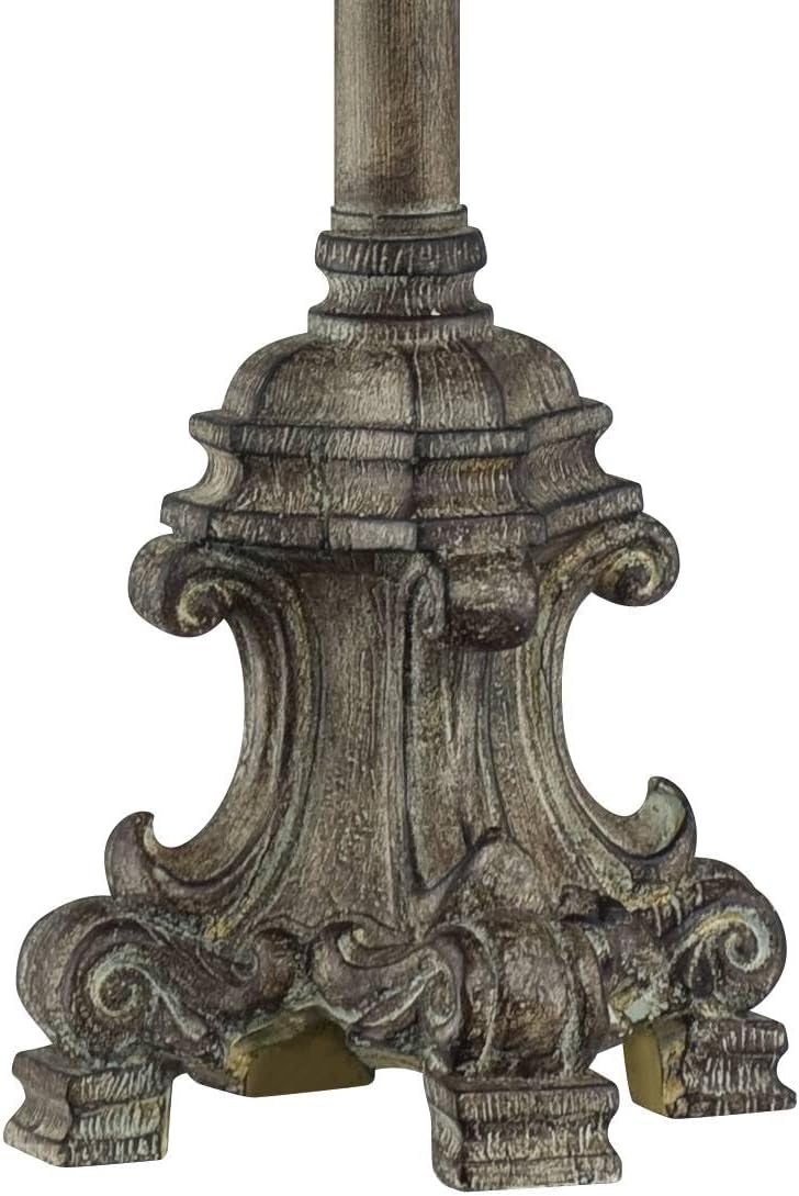 Regency Hill Vichelis 34' Tall Skinny Candlestick Buffet Traditional Vintage End Table Lamps Set of 2 Beige Metal Fabric Shade Living Room Bedroom Bedside Nightstand House Office Home Reading