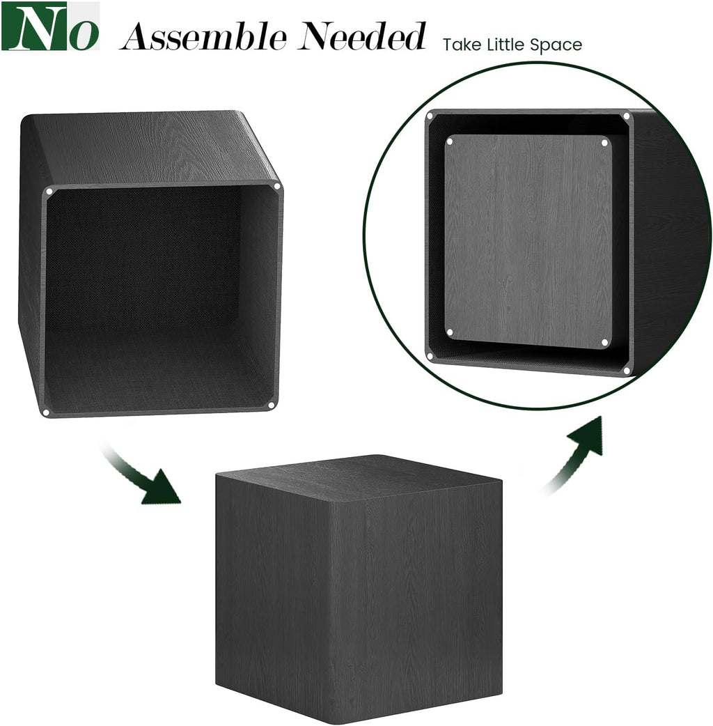 Nesting Coffee Table Set of 2, Modern Coffee Table and End Table Sets, Small Wooden Nesting Side Tables for Living Room Bedroom Apartment(Black)