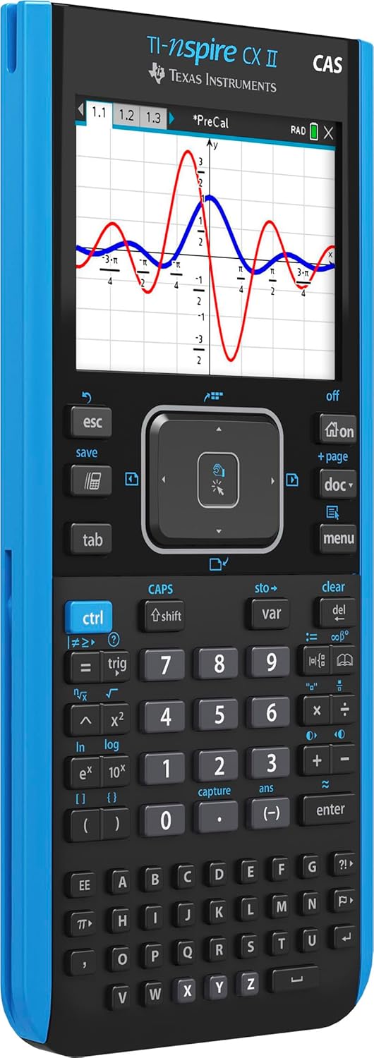 Texas Instruments TI-Nspire CX II CAS Graphing Calculator | Color Screen, 8 Built-in Apps, Python Programming, Included Software, for Math, Science and Finance | Signature Series Gift Bundle