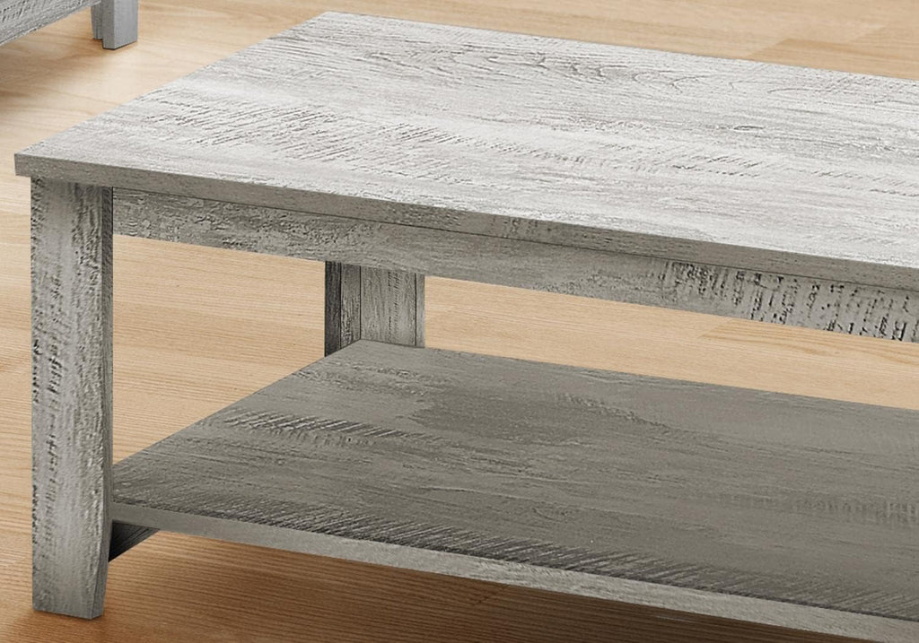 Monarch Specialties I 7880P Table Set, 3pcs Set, Coffee, End, Side, Accent, Living Room, Laminate, Grey, Transitional