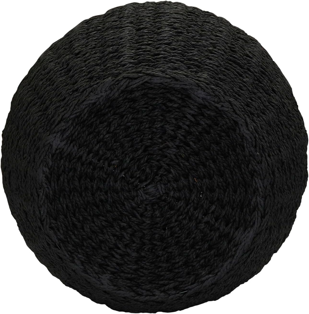 Household Essentials Handwoven Paper Rope Barrel Wicker Storage Basket Side Table, Black