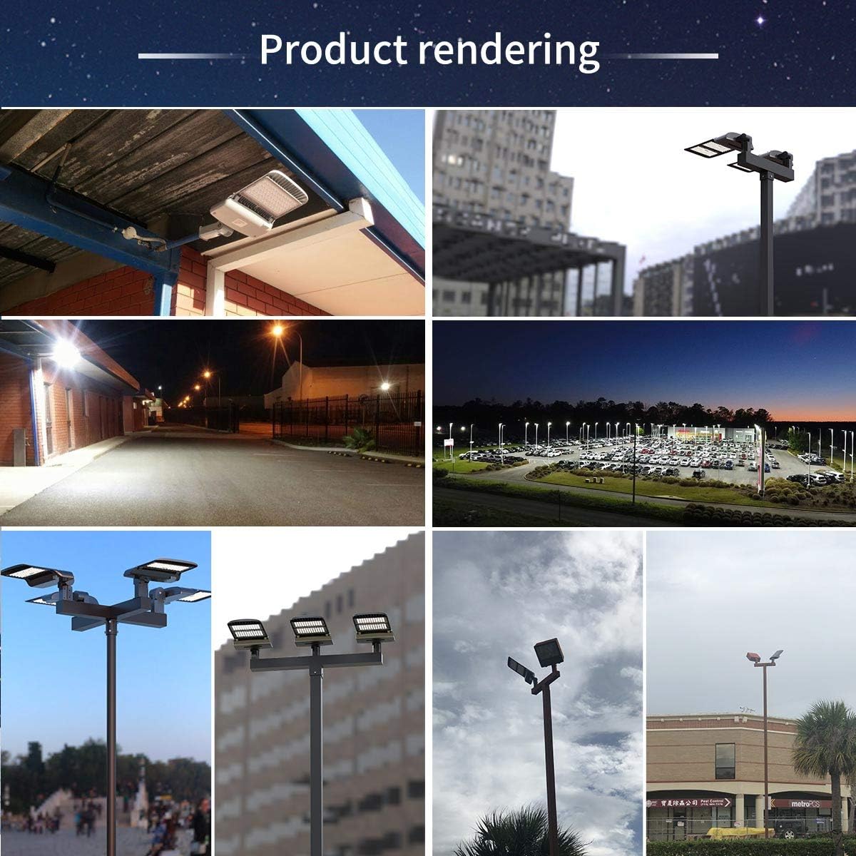 150W LED Parking Lot Lights 19000Lm Outdoor LED Lights Dusk to Dawn with Photocell 5000K Shoebox Pole LED Flood Light 400W Equivalent Commercial Street Area Lighting for Parks Parking Lot Roadways