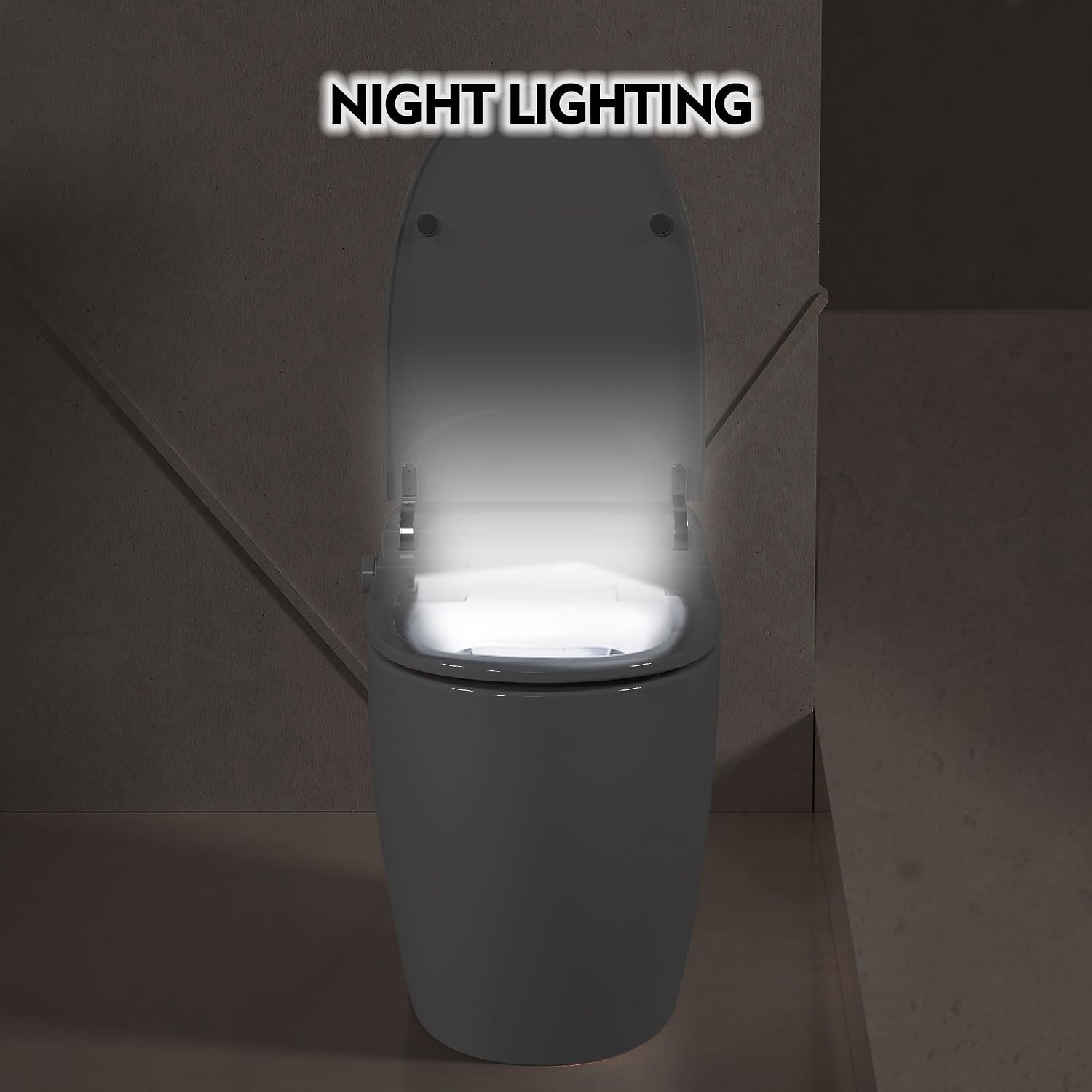 Smart Bidet Toilet with Auto Open & Close Seat, Elongated One Piece Self Flushing Toilet, Heated Seat Warm Water Sprayer, Foot Sensor Operation, Modern Electric Toilet for Bathroom Renovation