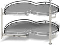 Blind Corner Cabinet Pull Out Organizer, Soft Close Swing Left Pull Out Cabinet Organizer 30inch, Corner Cabinet Lazy Susan for Cabinet Blind Shelf, 2 Tiers Tray, Adjustable Height