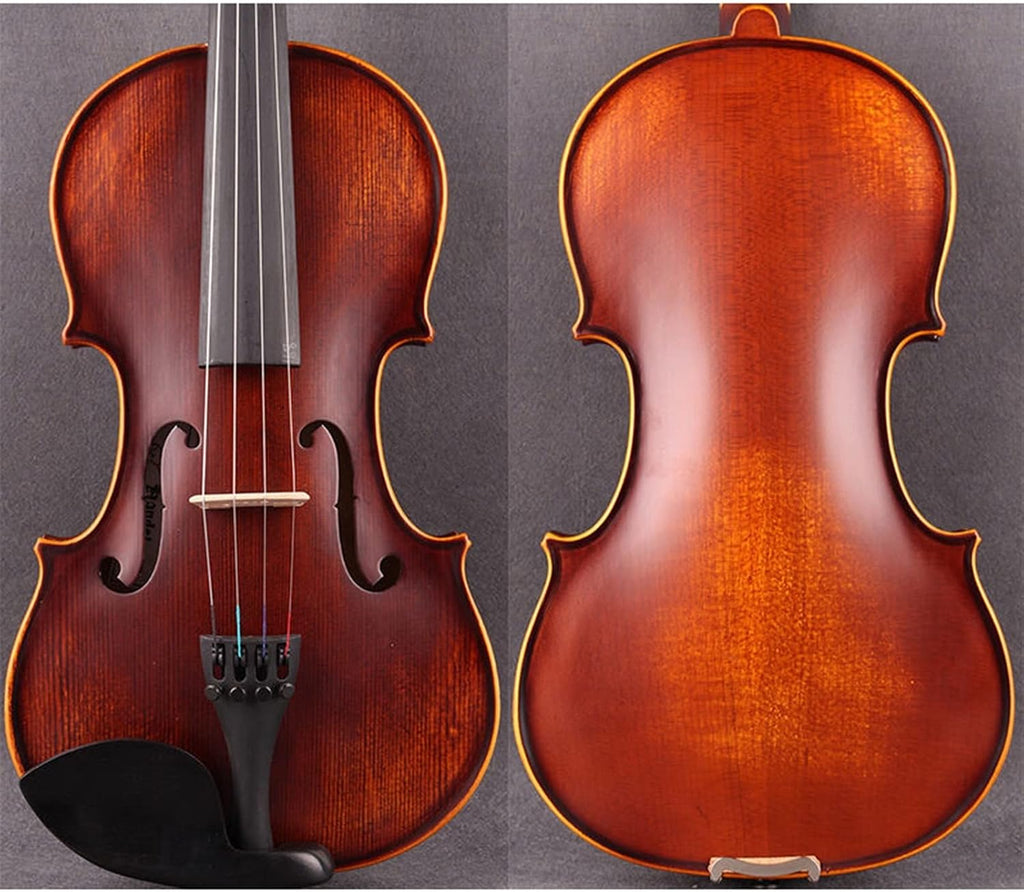 TSTS Solid Wood Rubbed Violin All Handmade Beginner Children Adult Professional Violin Musical Instrument Adults Violins (Color : 4/4)