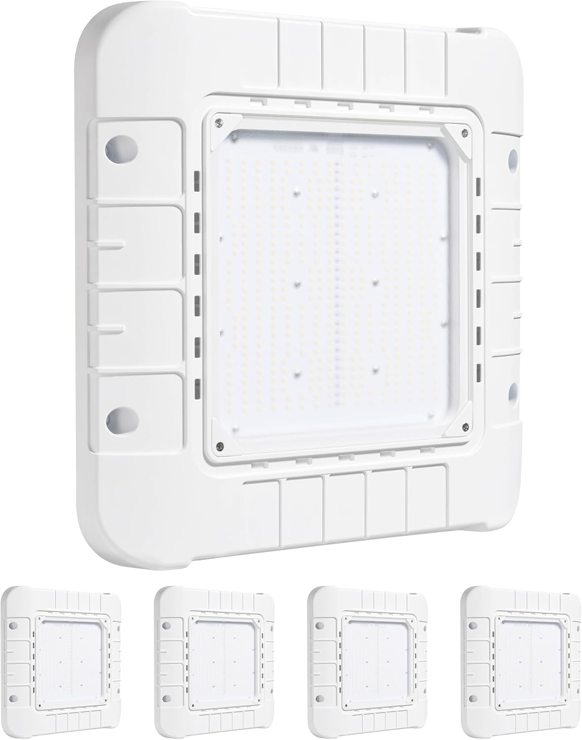 Parmida (4 Pack) LED Canopy Light, Wattage Selectable 200/250/300W, ETL, 0-10V Dimmable, 100-277VAC, IP65 Waterproof 5700K 16.5' x 16.5' Gas Station, Garage, Street, Outdoor Lighting, Commercial Grade