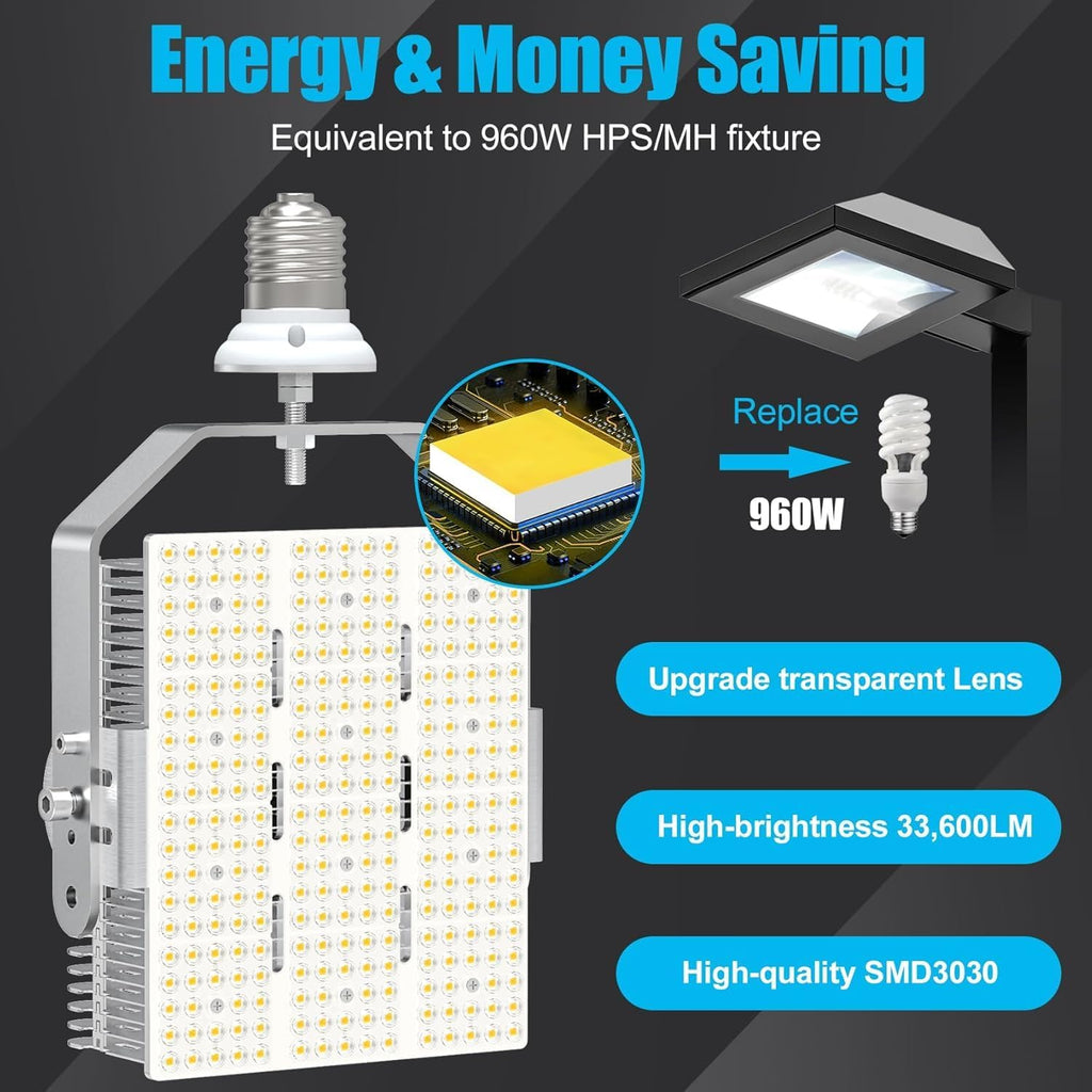 BBESTLED 12Pack 240W LED Shoebox Retrofit Kit AC277-480V LED Parking Lot Light Fixture Retrofit 5000K Replace 1000W Metal Halide, ETL Listed E39 Base Outdoor Lights Street Area Lighting Fixture