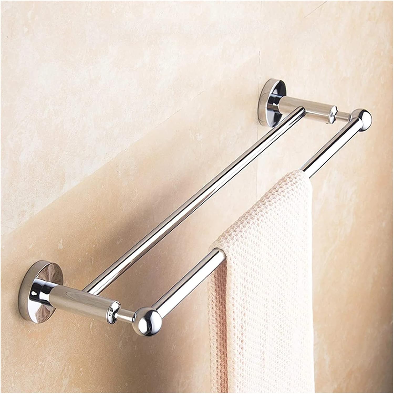 Towel Rails Towel Rails Wall Mounted Bath Towel Rack Wall Mounted Towel Rail Double Towel Bar Rod Stainless Steel Brushed Finish (Size : 30cm)