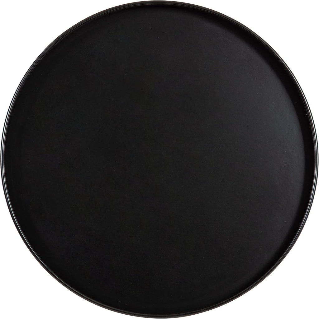 Kate and Laurel Tira Round Side Table, 14 x 14 x 24, Walnut Brown Wood and Black, Decorative Pedestal Style End Table for Use as a Bedroom Nighstand or Living Room Accent