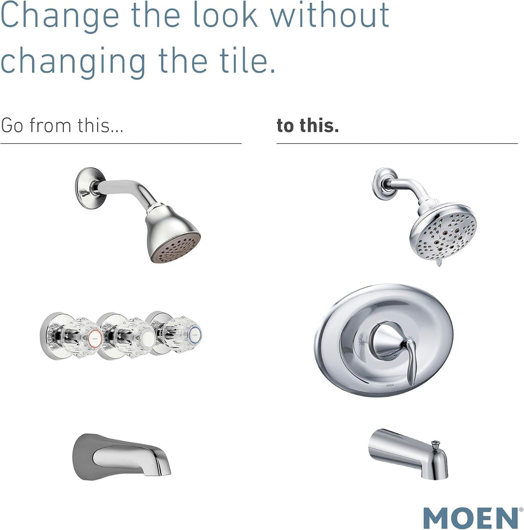 Moen T2139EPBN Eva Posi-Temp Eco-Performance Tub and Shower Trim Kit, Valve Required, Brushed Nickel