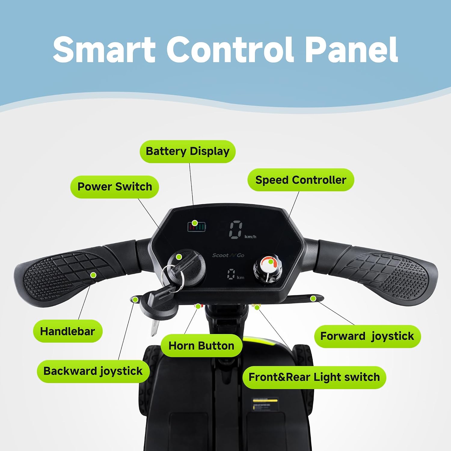 SCOOTNGO Mobility Scooters for Seniors, 4 Wheel Foldable Lightweight Airline Approved Mobility Scooter for Adults, Dual Batteries, Portable, No Assembly Needed (Black Red, with Folding Trailer)