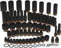 Klutch 3/8in.- and 1/2in.-Drive Chrome Molybdenum Impact Socket Set, SAE and Metric, 59-Pc.